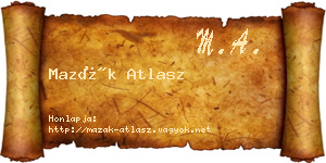 Mazák Atlasz névjegykártya